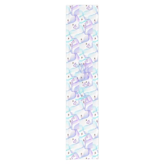 青と白のテーブルランナー ショートテーブルランナー (正面)