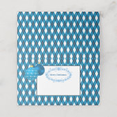 青と白のテーマメリークリスマス プレイスカード (外部開封)