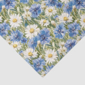 青と白のデイジーの花の誕生日 薄葉紙 (詳細)