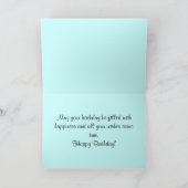 青と白のデイジー誕生日カード カード (内部)