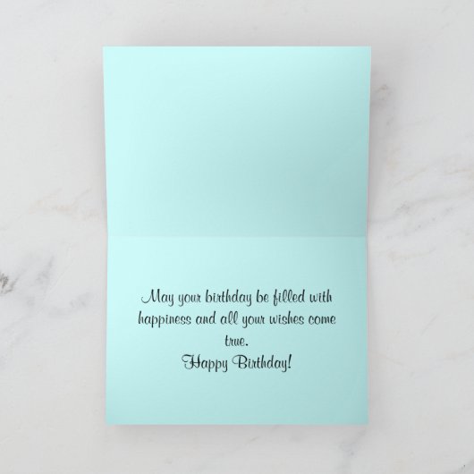 青と白のデイジー誕生日カード カード (内部)