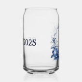 青と白のデルフトオーナメントと花 ガラス缶 (右)