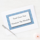 青と白のデルフトコーンフラワーカスタムステッカー 長方形シール (封筒)