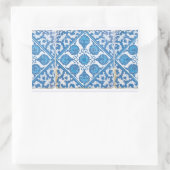 青と白のデルフトコーンフラワーステッカー 長方形シール (バッグ)