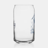 青と白のデルフトスタイルアートヘロンと花 ガラス缶 (右)