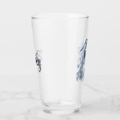 青と白のデルフトスタイルアートヘロンと花 タンブラーグラス (右)