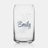 青と白のデルフトスタイルワイルドフラワーブーケ ガラス缶 (裏面)