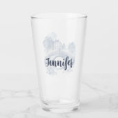 青と白のデルフトスタイル風景 タンブラーグラス (裏面)