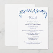 青と白のデルフト 結婚の詳細 エンクロージャーカード (正面/裏面)