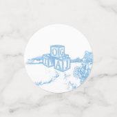 青と白のトイルドジュエベイビーシャワー コンフェッティ (スモール正面)