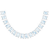 青と白のトイルドジュエベイビーシャワー バンティングフラッグ (全)