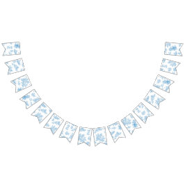 青と白のトイルドジュエベイビーシャワー バンティングフラッグ