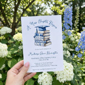 青と白のトイルブズ新しい章卒業 招待状