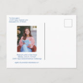 青と白のトイルブズ新しい章卒業 案内ポストカード (裏面)