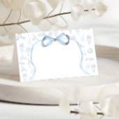 青と白のトイル赤ちゃんシャワー プレイスカード