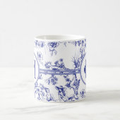 青と白のトイル コーヒーマグカップ (中央)