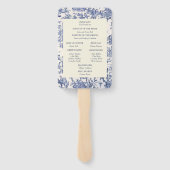 青と白のトイル ハンドファン (裏面)