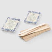 青と白のトイル ハンドファン (組立なし)