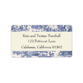 青と白のトイル ラベル (正面)