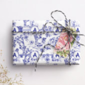 青と白のトイル 薄葉紙