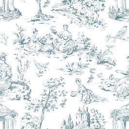 青と白のトワフランスのイル クッション