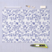 青と白のトワル 薄葉紙 (クラフト)