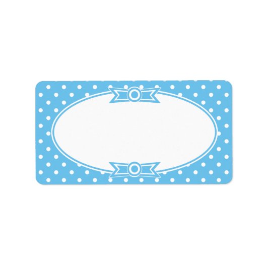 青と白のドット缶詰ラベル ラベル (正面)