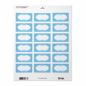 青と白のドット缶詰ラベル ラベル (フルシート)