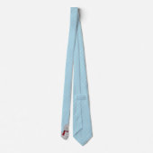 青と白のドット雪だるまネクタイ ネクタイ (裏面)