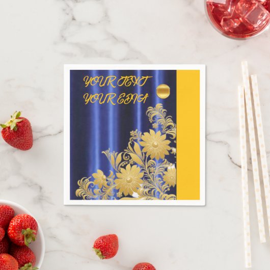 青と白のナプキン，，青と白のナプキン， スタンダードカクテルナプキン (インサイチュ)