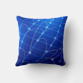 青と白のネットワークつながり クッション (裏面)