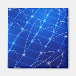 青と白のネットワークつながり マグネット