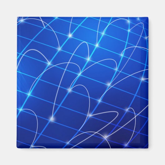 青と白のネットワークつながり マグネット (正面)