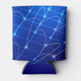 青と白のネットワークつながり 缶クーラー