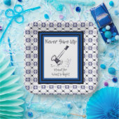 青と白のネバーアッ与えプのゲベル紙プレート ペーパープレート (パーティー)