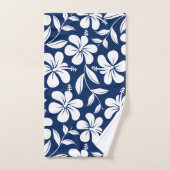 青と白のハイビスカス バスタオルセット (ハンドタオル)