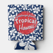 青と白のハイビスカス 缶クーラー (裏面)