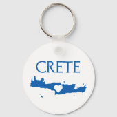 青と白のハートでマップを作成 キーホルダー (正面)