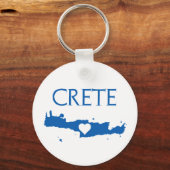 青と白のハートでマップを作成 キーホルダー (正面)