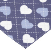 青と白のハート アーガイル テーブルクロス (アングル)