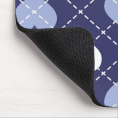 青と白のハート アーガイル マウスパッド (コーナー)