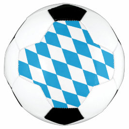 青と白のバイエルダイヤモンド国旗のパターン サッカーボール