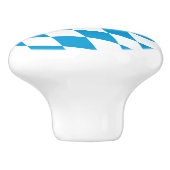 青と白のバイエルダイヤモンド国旗のパターン セラミックノブ (側面)