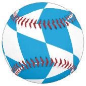 青と白のバイエルダイヤモンド国旗のパターン ソフトボール (正面)