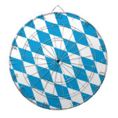 青と白のバイエルダイヤモンド国旗のパターン ダーツボード (正面)