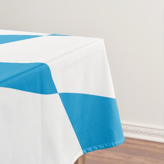 青と白のバイエルダイヤモンド国旗のパターン テーブルクロス (インサイチュ)