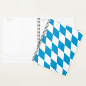青と白のバイエルダイヤモンド国旗のパターン プランナー手帳 (ディスプレー)