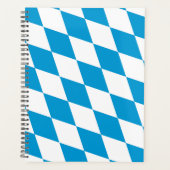 青と白のバイエルダイヤモンド国旗のパターン プランナー手帳 (正面)