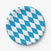 青と白のバイエルダイヤモンド国旗のパターン ペーパープレート (正面)