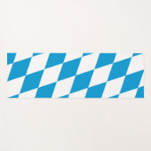 青と白のバイエルダイヤモンド国旗のパターン ヨガマット (正面(横))